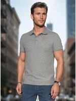 Pánska polokošeľa s nášivkou šedá FashionStreet PX0626 Pánska polokošeľa s nášivkou šedá FashionStreet PX0626