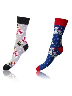 Veselé ponožky 2 páry CRAZY SOCKS 2x - BELLINDA - sivé