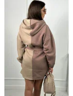 Izolovaná dvojfarebná mikina tmavo béžová + svetlo béžová