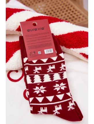 Pánské Vánoční Ponožky S Vzor Y S Rýnferem Bordó