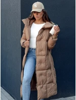 Dámsky prešívaný kabát CLOUTIQUE tmavo béžový FashionStreet TY4371