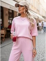Dámske tepláky s krátkym rukávom ružové FashionStreet AY1168