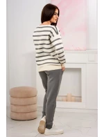 Sveter set Pruhovaná mikina + Nohavice šedý Sveter set Pruhovaná mikina + Nohavice šedý