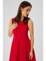 S358 Priliehavé šaty bez rukávov - červené S358 Priliehavé šaty bez rukávov - červené