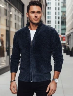 Pánsky tmavomodrý sveter bez zipsu FashionStreet WX2227 Pánsky tmavomodrý sveter bez zipsu FashionStreet WX2227