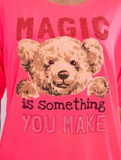Blúzka s potlačou Magic pink neón