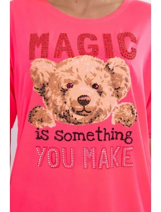 Blúzka s potlačou Magic pink neón Blúzka s potlačou Magic pink neón
