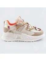 Béžové dámske sneakersy s dvojitými šnúrkami (7001) Béžové dámske sneakersy s dvojitými šnúrkami (7001)