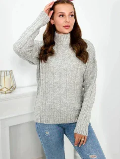 Sveter s rolákom sivý