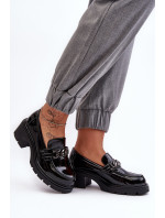 Dámske lakované topánky na nízkom podpätku Black Blimma