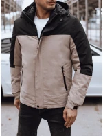 Pánska zimná bunda s kapucňou béžová FashionStreet TX4897 Pánska zimná bunda s kapucňou béžová FashionStreet TX4897