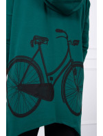 Mikina s cyklistickou potlačou zelená