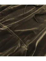 Velúrový teplákový komplet v khaki farbe s lampasmi (YP-9964) Velúrový teplákový komplet v khaki farbe s lampasmi (YP-9964)