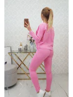 Súprava s oversize blúzkou svetlo ružová