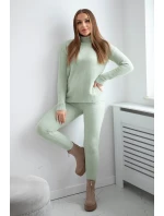 Dvojdielny svetrový set alpaka tmavá mentolová