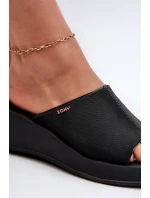 Pachnące Klapki Damskie Na Koturnie ZAXY LL285084 Czarne