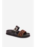 Dámské pantofle se zlatým sponou Černé Fiorisse