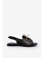 Kožené ploché sandále Zazoo 2898 black