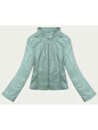 Dámske šaty J Style s krátkym golierom a kamienkami v mätovej farbe (11Z8127) Dámske šaty J Style s krátkym golierom a kamienkami v mätovej farbe (11Z8127)