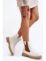 Botki Sztyblety Damskie Na Zamek Białe Ramhel
