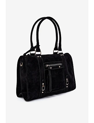 Veľká kabelka z imitácie semišu Black Nolita