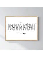 Personalizovaný magický fotoobraz v ráme - štvorec 30x40 - mená novomanželov Personalizovaný magický fotoobraz v ráme - štvorec 30x40 - mená novomanželov