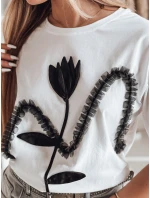 Dámske bavlnené tričko nadrozmernej veľkosti s 3D efektom PETINIA white FashionStreet RY2713 Dámske bavlnené tričko nadrozmernej veľkosti s 3D efektom PETINIA white FashionStreet RY2713