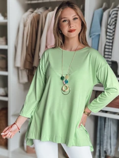 Dámska oversize maslová blúzka s príveskom COMFILA svetlozelená FashionStreet RY2792