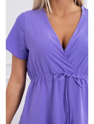 Šaty s obálkovým výstrihom fialové