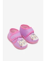 Dětské pantofle na suchý zip fialové Katline