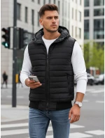 Pánska čierna vesta FashionStreet TX4235
