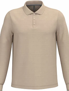 Kariban K 243 Pánske polo tričko s dlhým rukávom z piké 20.K243 light sand