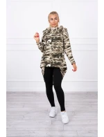 Mikina s dlhým chrbtom moro khaki+ecru Mikina s dlhým chrbtom moro khaki+ecru