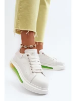 Sneakersy Damskie Skórzane GOE NN2N4029 Białe