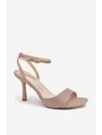 Dámské sandály na jehlovém podpatku třpytivé zlaté Brisora