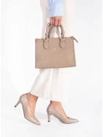 Štýlové dámske hnedé lodičky na ihlovom podpätku Štýlové dámske hnedé lodičky na ihlovom podpätku