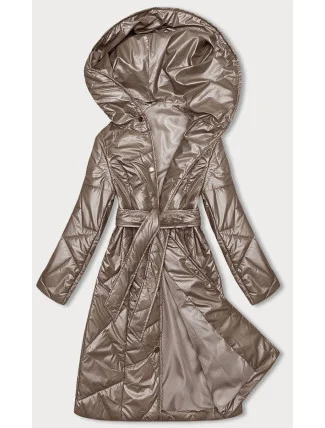 Prešívaná bunda vo farbe cappuccino na patentky (B8179-12) Prešívaná bunda vo farbe cappuccino na patentky (B8179-12)