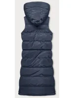 Tmavomodrá hrubšia dámska vesta (23-008)