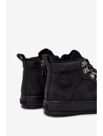 Buty Trekkingowe Trapery Dziecięce Ocieplane Big Star SS374075 Czarne
