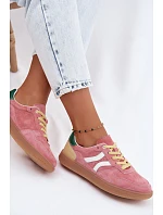 Kožené semišové dámske tenisky Coressa Pink