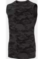 Pánske tričko bez rukávov D4L20 TSM306M Khaki black- 4F