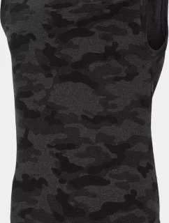 Pánske tričko bez rukávov D4L20 TSM306M Khaki black- 4F