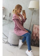 Voľná bunda s kapucňou 8928 tmavoružová - Kesi Voľná bunda s kapucňou 8928 tmavoružová - Kesi