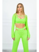 Sada s blúzkou top zelená neónová