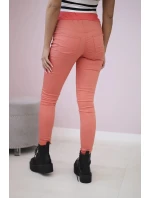 Tehotenské nohavice, farebná džínsovina tmavá marhuľová Tehotenské nohavice, farebná džínsovina tmavá marhuľová