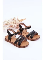 Dziecięce Sandały Z Paseczkami Czarne Isla