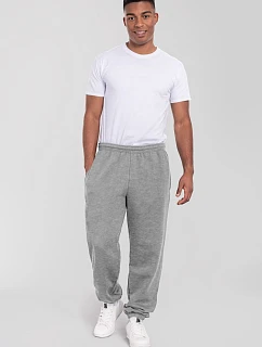 Fruit of the Loom Iconic Premium Joggingové nohavice s elastickými manžetami z hrubej bavlny 16.4056, atletická melírovaná farba