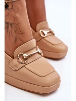 Modne Skórzane Czółenka Nude Rouse Modne Skórzane Czółenka Nude Rouse