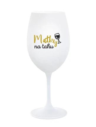 MATKY NA TAHU - bílá sklenice na víno 350 ml MATKY NA TAHU - bílá sklenice na víno 350 ml