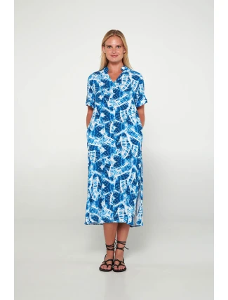 Vamp - Dlhý kaftan s potlačou 20446 - Vamp Vamp - Dlhý kaftan s potlačou 20446 - Vamp